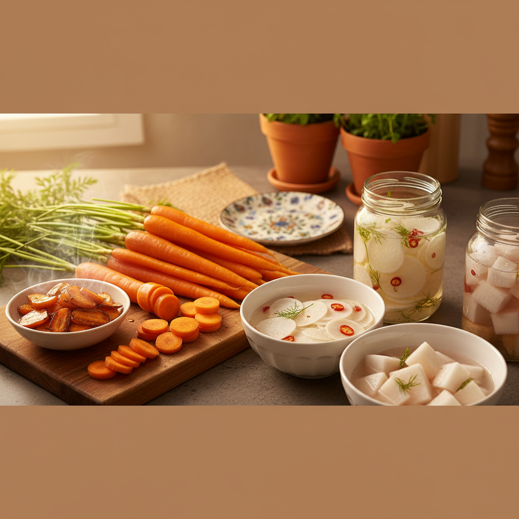 4个进阶做法教你胡萝卜怎么做好吃，白萝卜怎么泡好吃又简单